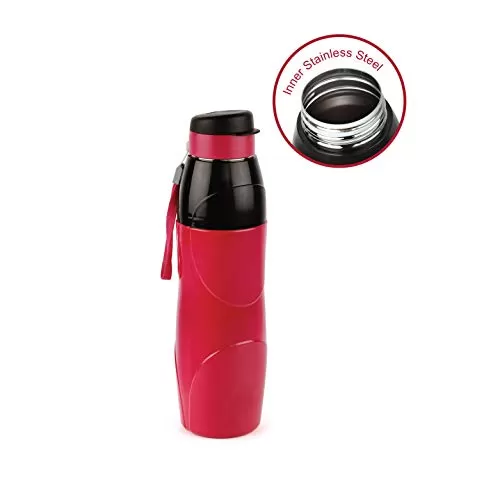 Puro Steel-X Lexus Insulated Bottles with Stainless Steel Inner Set of 4 900ml Red, 3 image