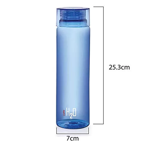 H2O Unbreakable Plastic Bottle 1 Litre Assorted color & H2O Bottle 1 Litre Set of 3 Colour May Vary Combo, 3 image