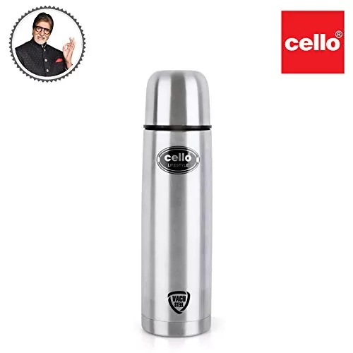 Cello Lifestyle Stainless Steel Flask 1000Ml & Lifestyle Vacu Steel Flask with Thermal Jacket 500Ml, 6 image