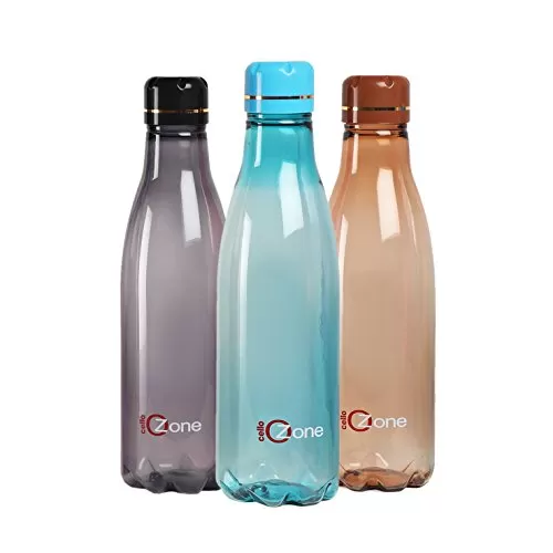 Cello Ozone Plastic Water Bottle 1 Litre Set of 3 Assorted & Venice Plastic Water Bottle 1 Litre Set of 2 Black, 2 image