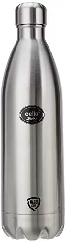 Cello Swift Steel Flask 1 Litre Silver + Swift Steel Flask 750ml Silver, 2 image
