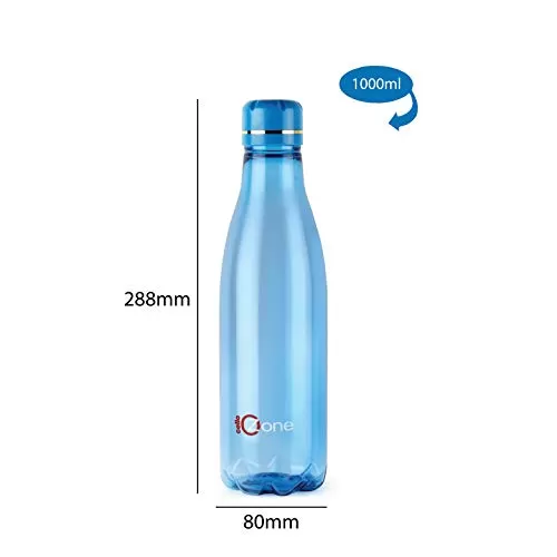 Cello Ozone Premium Edition Safe Plastic Water Bottle 1 Litre Set of 4 Color May Vary, 6 image