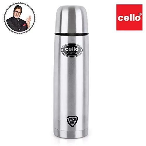 Cello Lifestyle Stainless Steel Flask 1000Ml & Lifestyle Vacu Steel Flask with Thermal Jacket 500Ml, 3 image