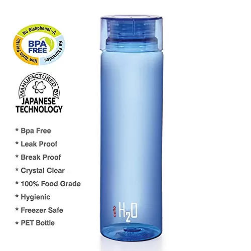 H2O Unbreakable Plastic Bottle 1 Litre Assorted color & H2O Bottle 1 Litre Set of 3 Colour May Vary Combo, 4 image