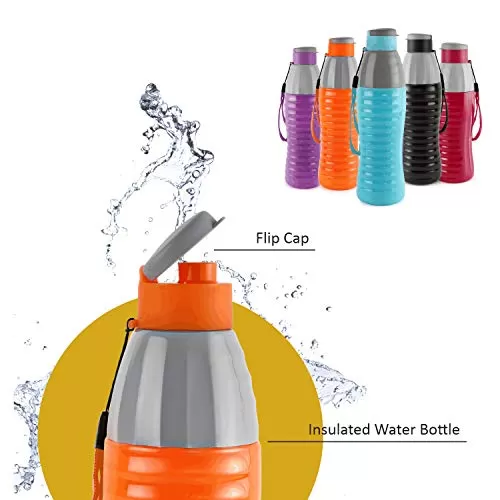 Cello Puro Fashion Safe Plastic Water Bottle 900ml Set of 5 Multicolour, 6 image
