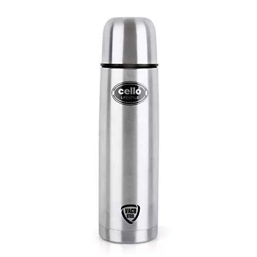 Cello Lifestyle Stainless Steel Flask 1000Ml & Lifestyle Vacu Steel Flask with Thermal Jacket 500Ml, 2 image