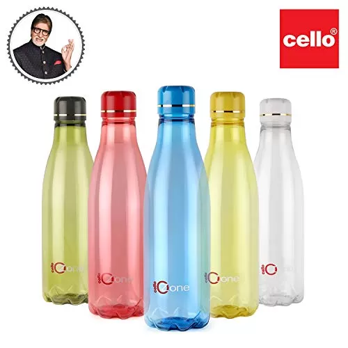 Cello Ozone Premium Edition Safe Plastic Water Bottle 1 Litre Set of 4 Color May Vary, 2 image
