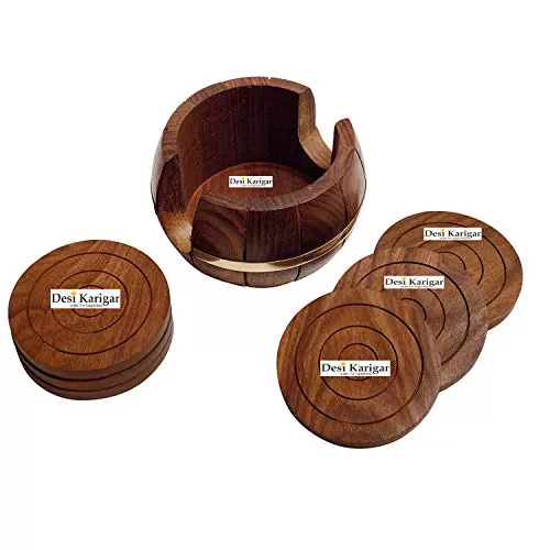 Wooden Half Barrel Shape Wooden Tea Coster Suitable for Wine Glasses Beer Bottles Whiskey Glasses and Any Hot and Cold Drinks, 6 image