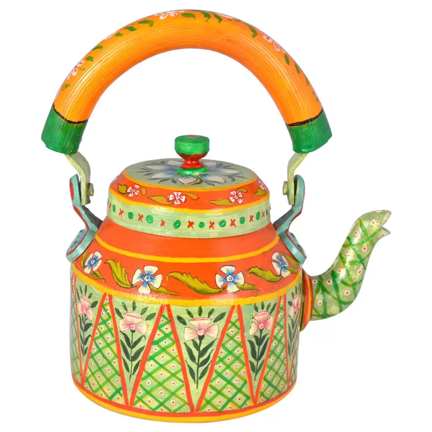 Hand Painted Steel Tea Kettle Jaipur 4, 3 image