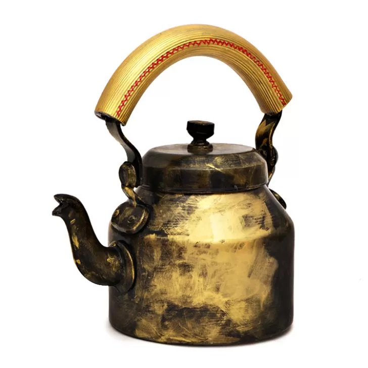 Handpainted Tea Kettle Steel (Big): Antiqua Black, 2 image