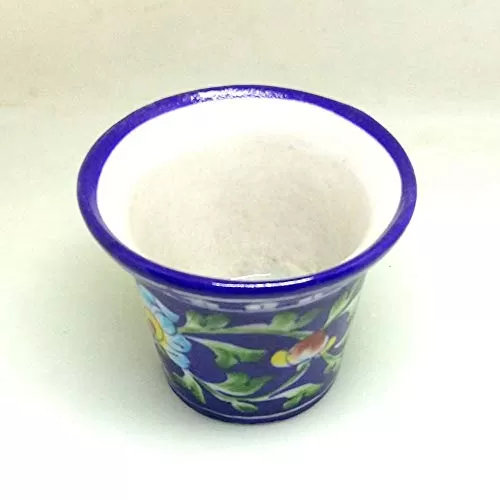 Ceramic Decorative Vase (8 X 10 X 6 cm Blue), 4 image