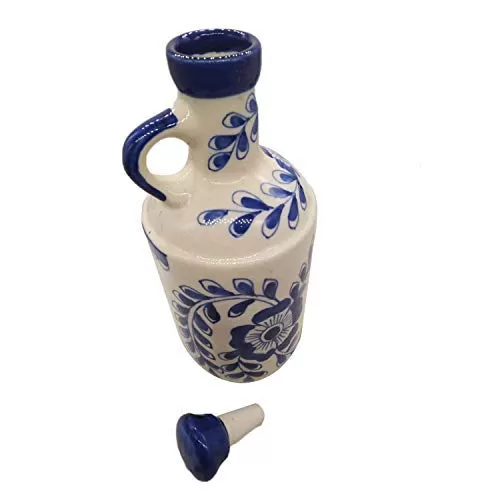 India Meets India 156HOKW00044 Ceramic Cork Bottle 1L Set of 1 Blue, 4 image
