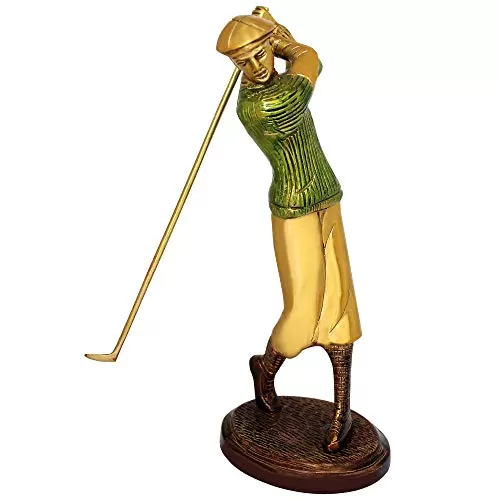 Brass Golf Figurine Sculpture Golfer Game Trophy Showpiece Metal Statue Home Decor Gifts Items Indian Product At Silkrute Com - Golf Home Decor Gifts