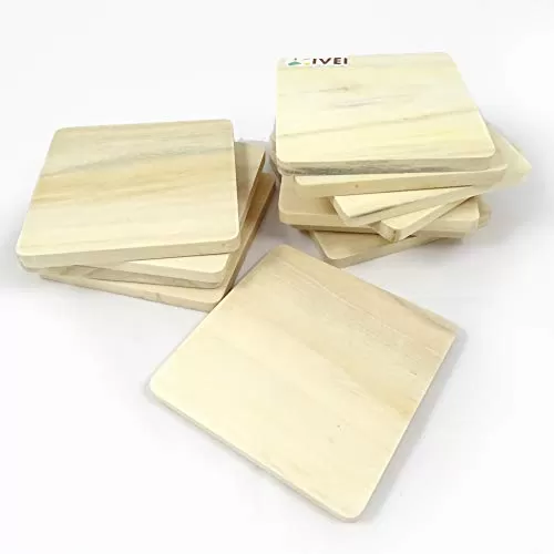 Wood Coasters (3.25 x3.25x0.25 inch Beige), 2 image