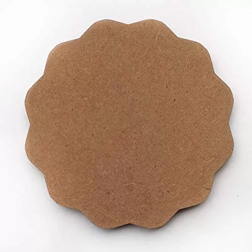 DIY MDF Circle and Scallop Shaped Coasters - (Set of 12)- for Craft/Activity/Decoupage/ting/Resin Work (Scallop Shaped), 2 image