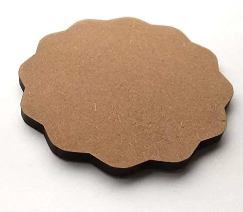 DIY MDF Circle and Scallop Shaped Coasters - (Set of 12)- for Craft/Activity/Decoupage/ting/Resin Work (Scallop Shaped), 3 image