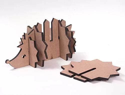 DIY MDF Hedgehog Holder with Coasters - Set of 6 / Hedgehog Coasters/for Craft/Activity/Decoupage/ting/Resin Work, 4 image