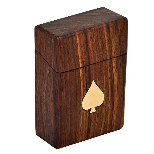 Wooden Playing Card Holder Deck Case for Playing Decorative Storage Box 