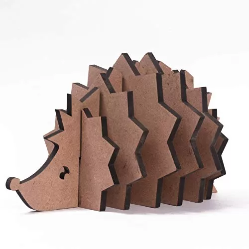 DIY MDF Hedgehog Holder with Coasters - Set of 6 / Hedgehog Coasters/for Craft/Activity/Decoupage/ting/Resin Work, 2 image