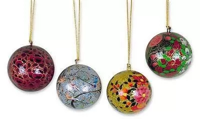 Balls3" SizeChristmas BaublesSet of 12.Kashmiri HangingsChristmas Ball Ornaments Christmas DecorationsTree Ornaments Hooks Included, 3 image