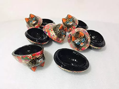 Cat box set of 5 4 inch size handmade cat box hand painted cat box box with lid from India, 4 image