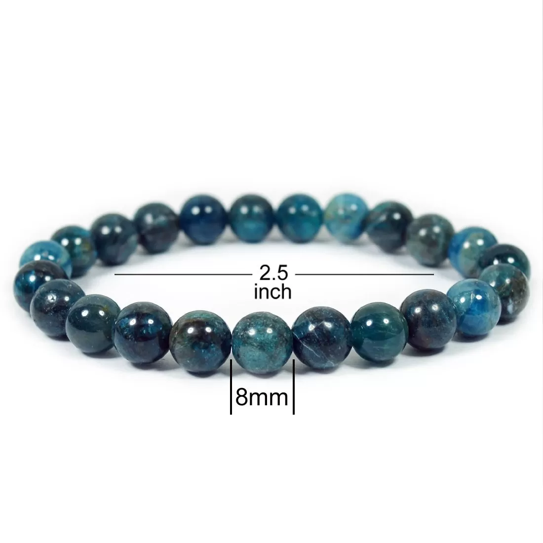 Reiki Crystal Products Natural Apatite Bracelet 8mm for Reiki Healing and Vastu Correction Protection Concentration Spirituality and Increasing Creativity