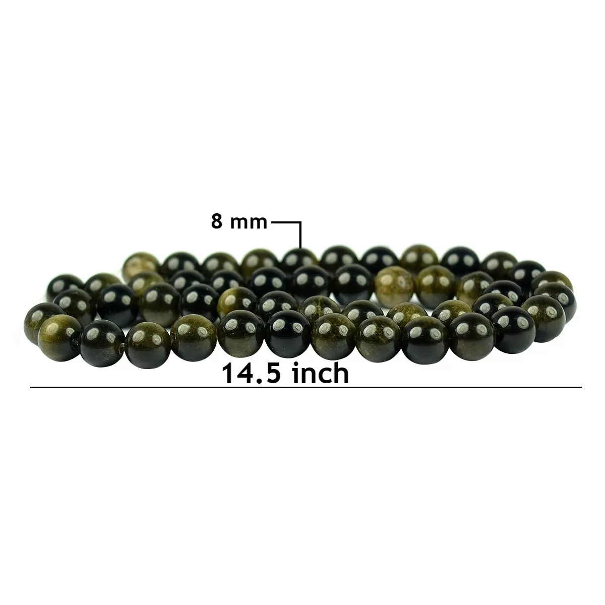 Black Obsedian Loose Beads Crystal 8 mm Stone Beads for Jewellery Making Bracelet Beads Mala Beads Crystal Beads for Jewellery Making Necklace/Bracelet/Mala, 3 image