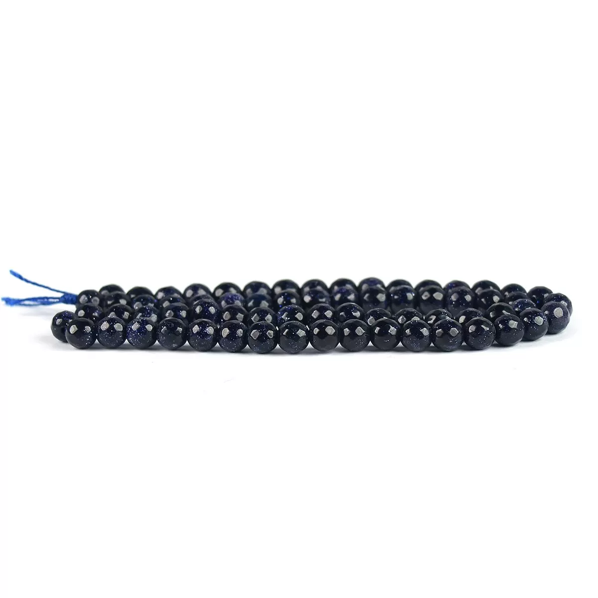 Goldstone Blue Loose Beads Diamond Cut 6 mm Stone Beads for Jewellery Making Bracelet Beads Mala Beads Crystal Beads for Jewellery Making Necklace/Bracelet/Mala, 3 image