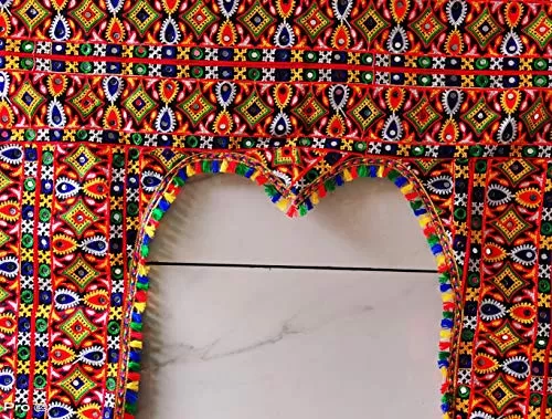 Traditional Multi Zula Pearl Beads Handmade Door Hanging/Bandarwal/Toran for Door Traditional Bandarwal for Door 40" inch Length, 6 image