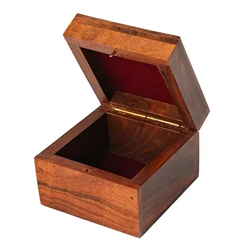 Wooden Jewellery Jewel Boxes Storage Box Organizer Gift Box for Women Necklace Earring Set Bangles Churi Holder Gift for Men Set of 2 (3x3x2.5 inch), 4 image
