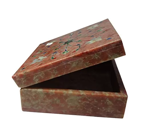 Stone Inlaid Square Jewellery Box (10cm x10cm x4cm), 2 image