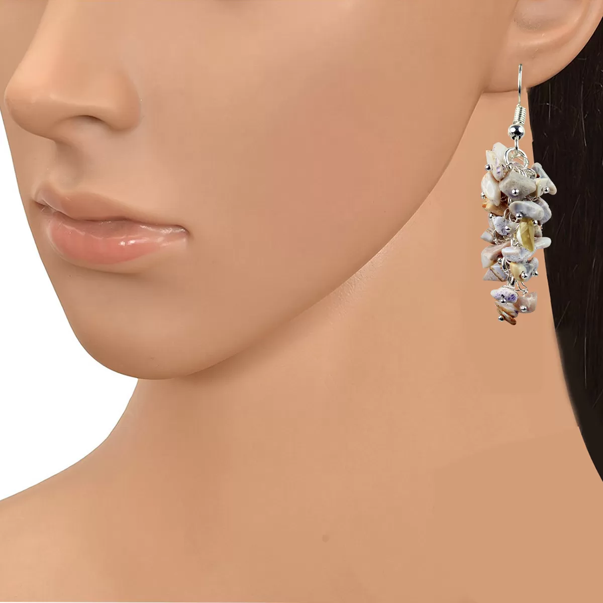 Opal Earrings Natural Chip Beads Earrings for Women, Girls, 2 image
