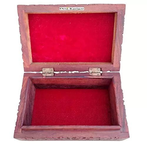 Wooden Jewellery Box Fine Kashmiri Carving Decorative Handicraft Gift Item, 4 image