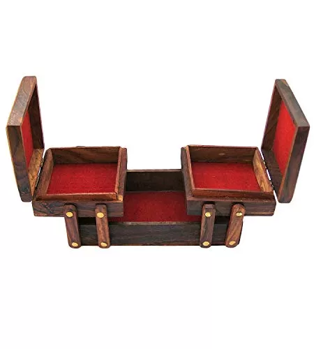 Handicrafts Wooden Jewellery Box | Wooden Flip Flop Jewel Storage Box for Women| Girls| Gifts, 4 image