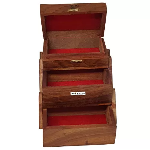 Handmade Wooden Jewellery Box for Women Jewellery Organizer, 4 image