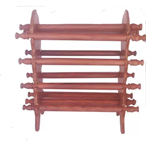 Sheesham Wooden Bangle Stand (Brown 8 Rod), 2 image