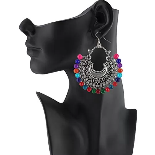 Stylish Multi-Colour Beads Oxidised Earrings for Women, 2 image