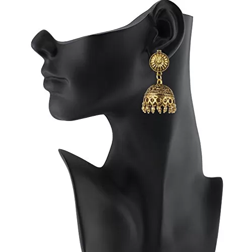 Stylish High Quality Traditional Gold Plated Jhumki Earrings for Women, 2 image