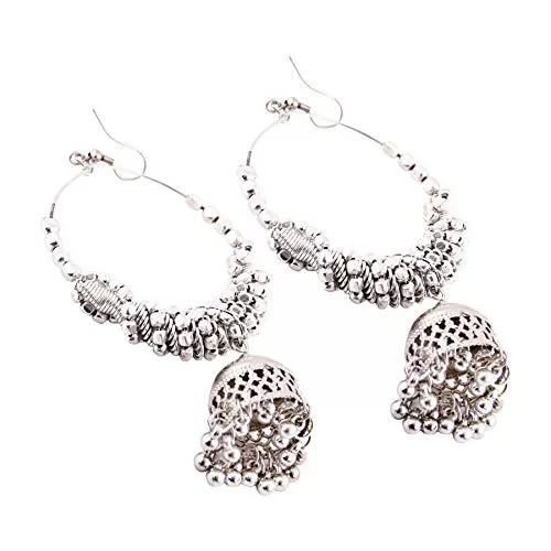 Fashion Stylish Oxidised Silver Earrings for Women and Girls, 2 image