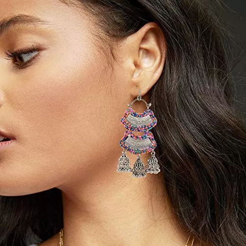 Stylish Elegant Beads Oxidised Earrings for Women and Girls, 2 image