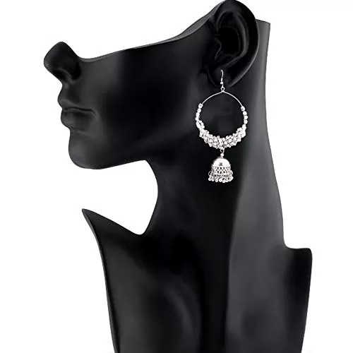 Fashion Stylish Oxidised Silver Earrings for Women and Girls, 3 image