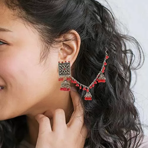 Earrings For Women Stylish Jewellery Earrings Afghani Tribal Jhumka Earrings for Women and Girls, 3 image