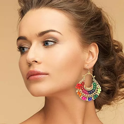 Stylish Navratri/Durga Puja Collection Beads Oxidized Golden Earrings for Women and Girls, 2 image