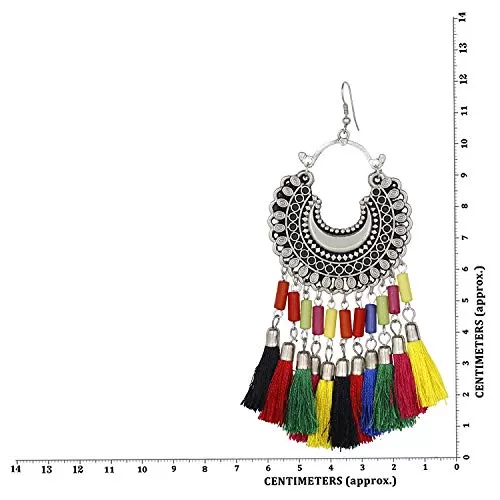 Fashion Oxidized Silver Afghani Tribal Party Wear Earrings for Women, 2 image