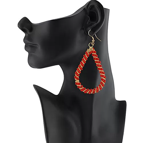 Designer Red Beads Earings for Girls and Women, 2 image