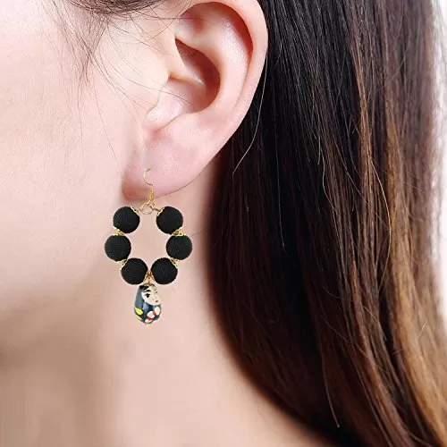 Designer Stylish Black Beads Earrings Jewellery Gift for Women and Girls, 2 image