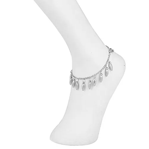 Designer Leaf Oxidized Silver Anklet for Girls and Women - 1 Piece, 2 image