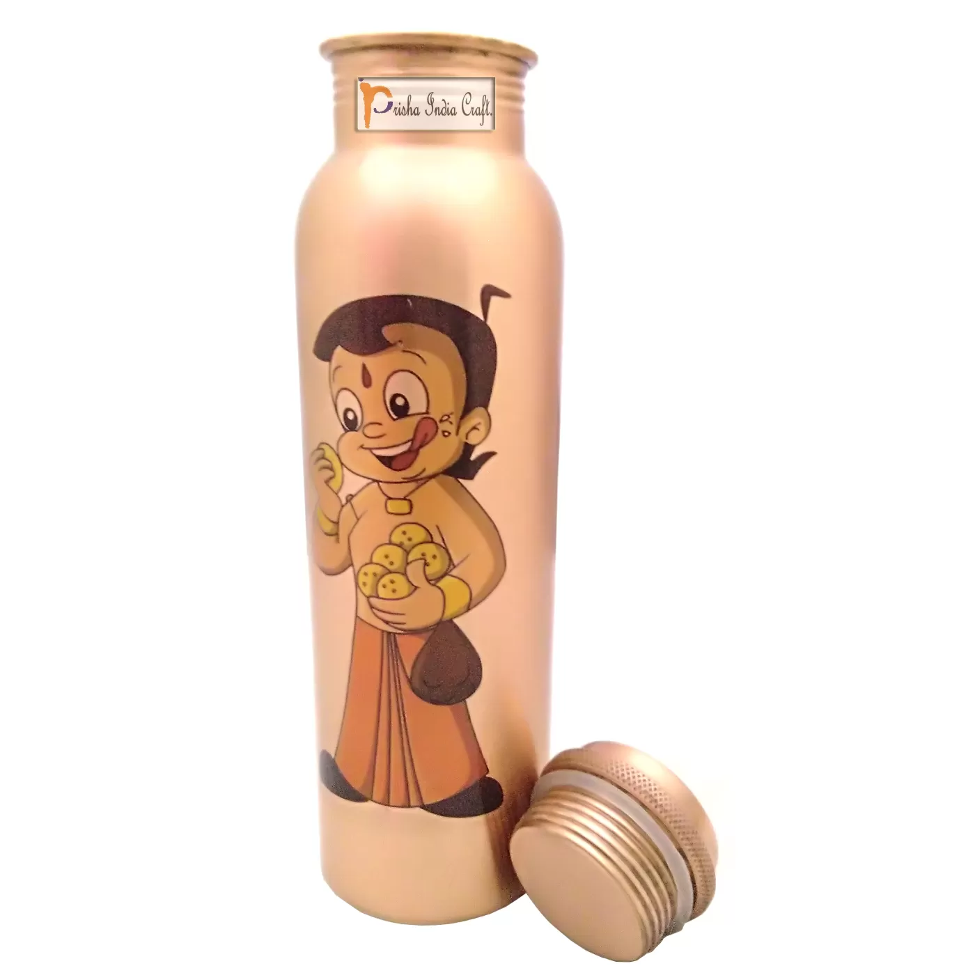 Digital Printed Pure Copper Water Bottle Kids School Water Bottle - Chhota Bheem Design, 1000 ML, 2 image