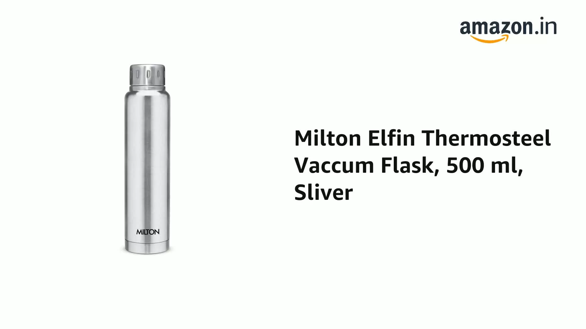 MILTON Elfin Thermosteel Vaccum Flask 500 ml Slivr, 2 image