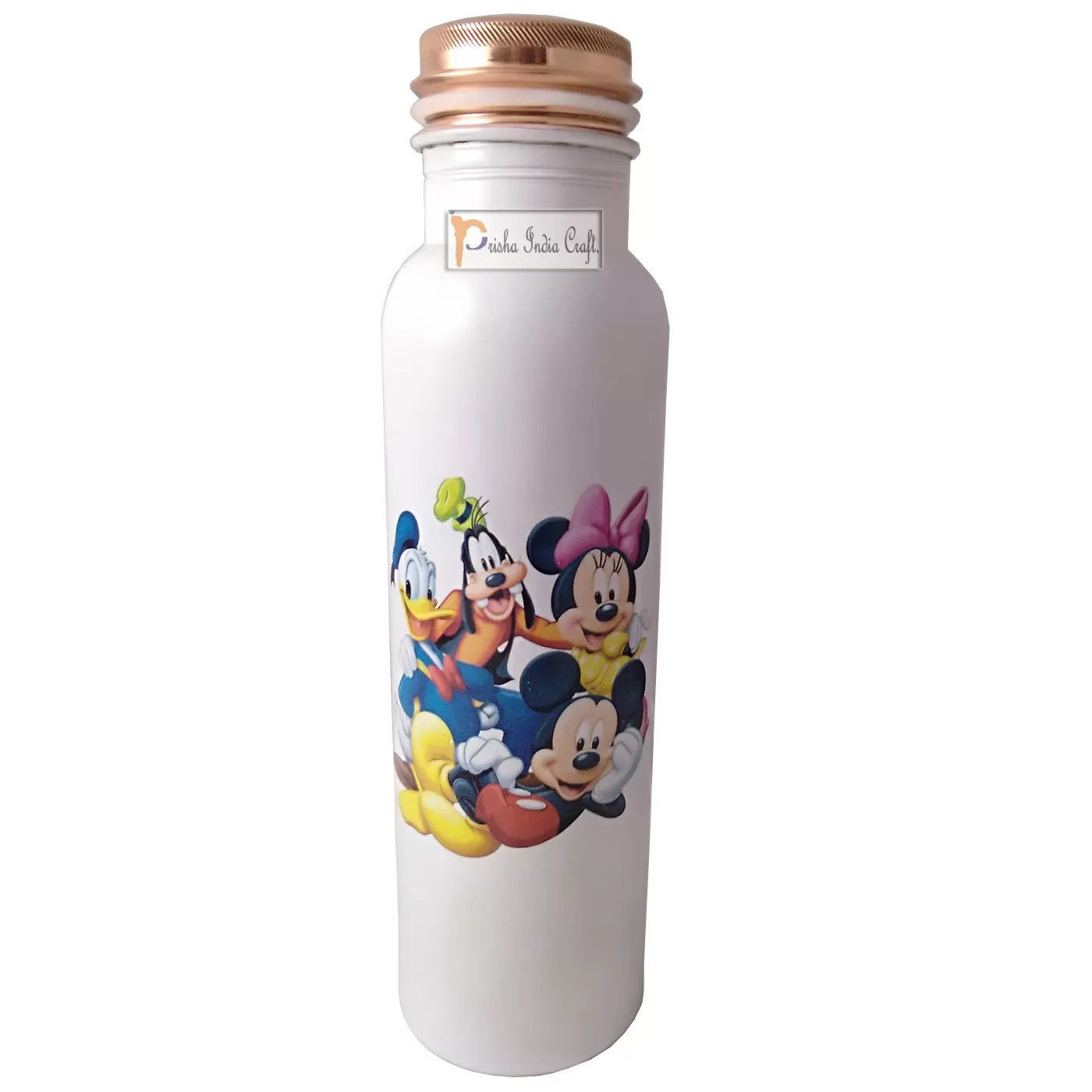 Digital Printed Pure Copper Water Bottle Kids School Water Bottle Mickey Mouse and Donald Design, 1000 ML, 3 image